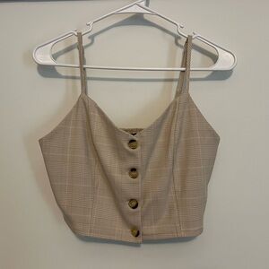 Paper Closet Size 12 Beige Spaghetti Strap Crop Top